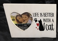Pet Wooden Frame, Pet Picture Frame Gift, Life Is Better With A Cat