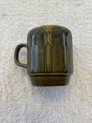4 x biltons England vintage classic mugs green