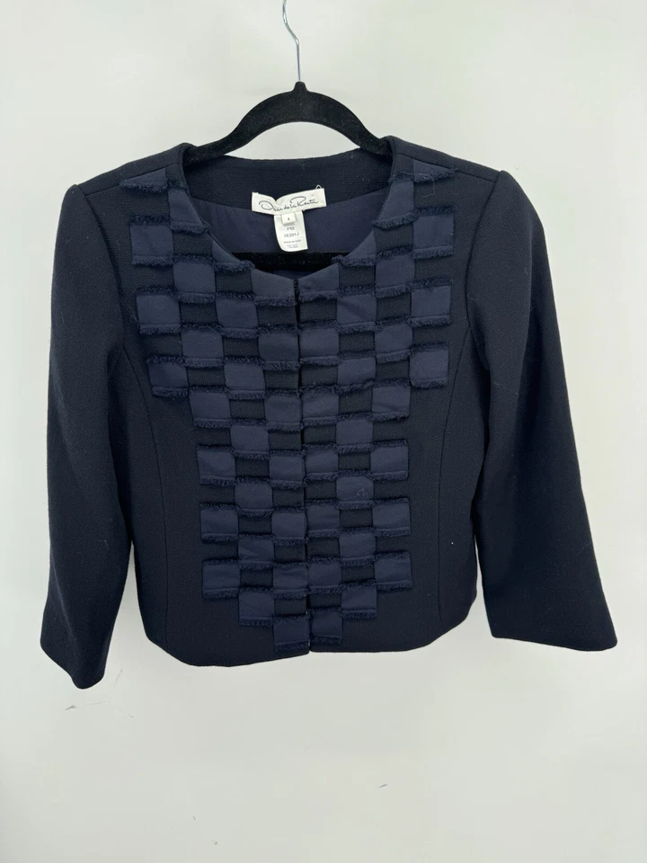 Oscar de la Renta 2013 Plaid Print Evening Jacket Size S US4 Foto 4 de 4