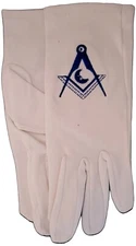 Masonic Master MASON Junior Deacon Collar Worshipful XL Size 100% Cotton Gloves