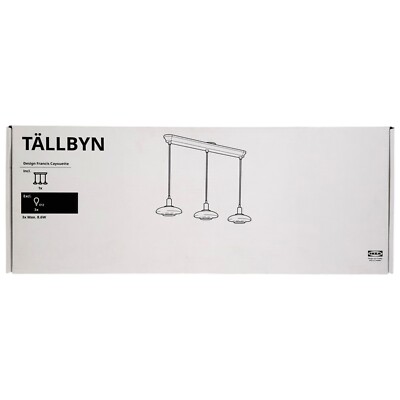 IKEA TALLBYN Modern Nickel-Plated Pendant Lamp with Opal Glass