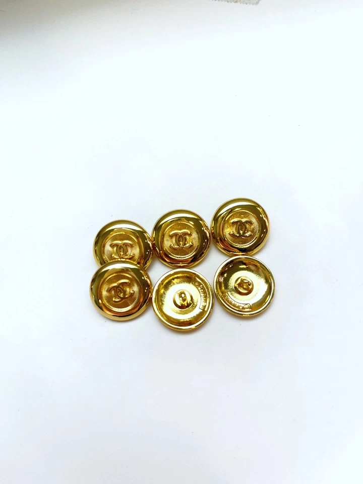 Chanel Золотая Детализированная Кнопка ПРОШТАМПОВАННАЯ | 6 ШТ. Комплект 20 мм - Изображение 2 из 2