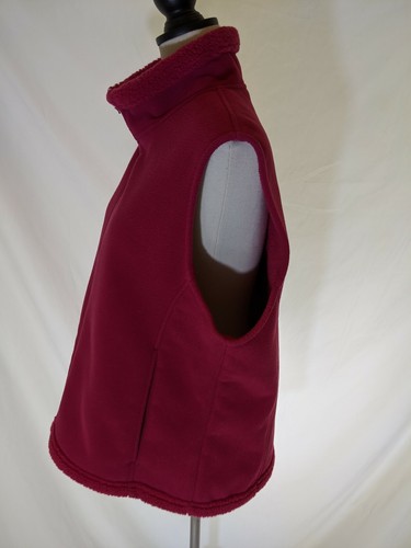Lands End Women's Fleece Vest Sz Large 14-16 Pink Fuschia Thick Fleece Pockets - Picture 4 of 11