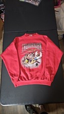 Vintage Tasmanian Devil Terror L Red Sweatshirt Looney Tunes Tultex Tag