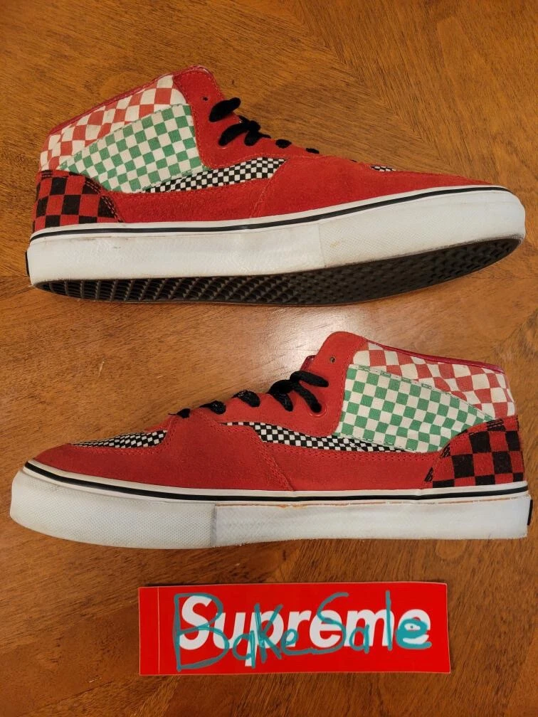 2006 Vans X Supreme demi cabine carreaux rouge taille 10