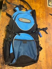 High Sierra Blue Hydration Pack Backpack with Bladder Hiking Camping Water