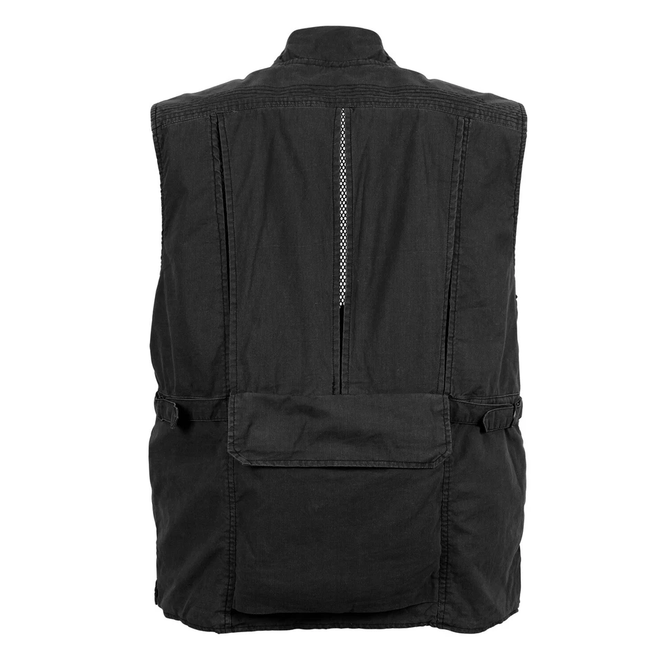 Safari Outback Vest Deluxe Black Stone Washed Canvas - Image 2 of 2