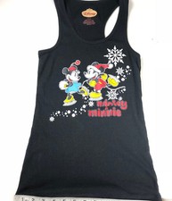 Disney Lge 11-13 Jr Black ribbed racer back tank top Mickey  Minnie sleepshirt
