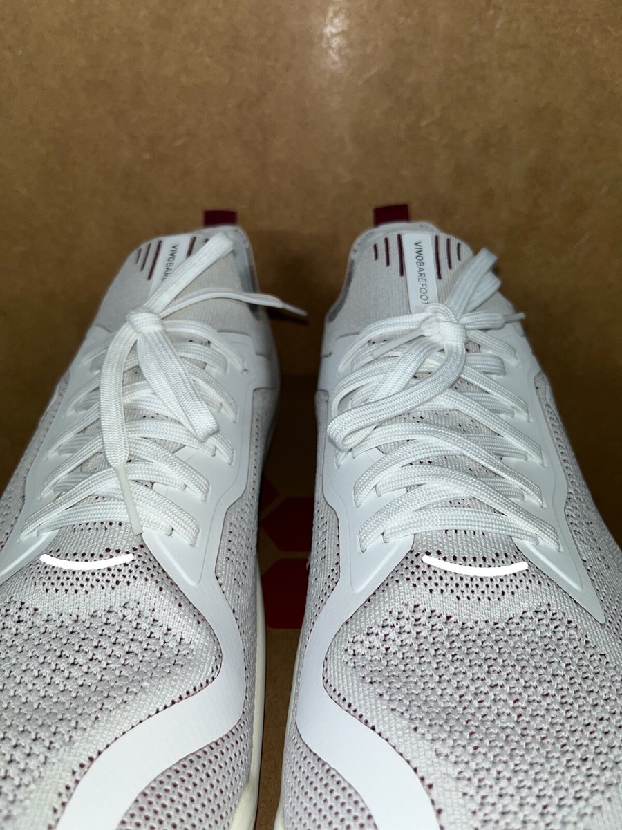 Vivobarefoot Primus Lite Knit Off White Burgundy Red Minimalist