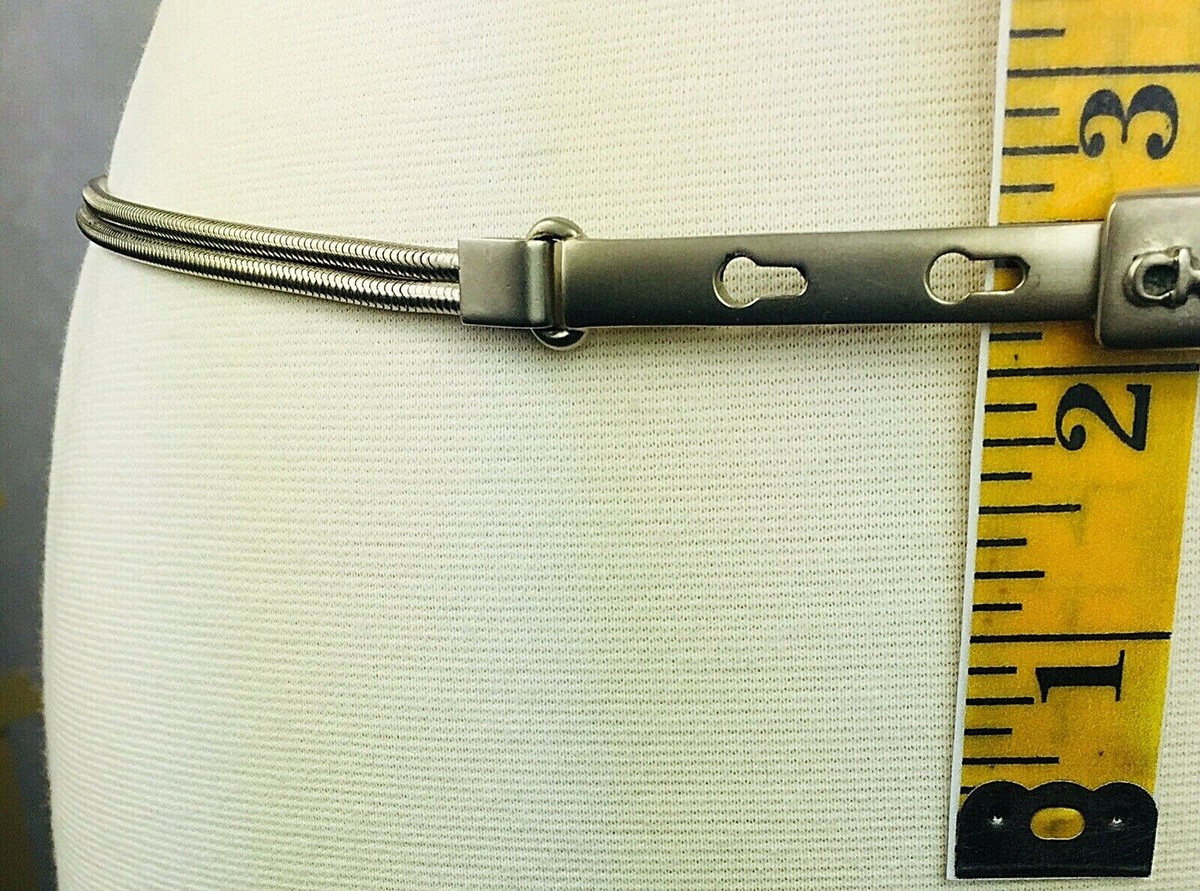 Vintage EXP Silver Tone Metal Belt Size 29\