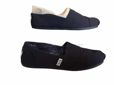 Skechers Bobs Plush Peace & Love Black Womens Memory Foam Flats Shoes Size US 7
