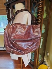 Tano Brown Leather Slouchy Hobo Bag Large Distressed  Nwot Read