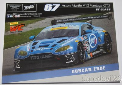 2016 Duncan Ende TRG Racing Aston Martin Vantage GT3 SCCA PWC postcard ...
