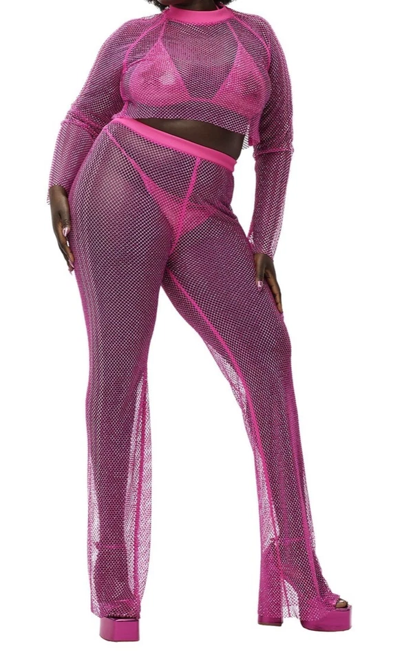 Adidas Originales Malla Cristal Encubrimiento Top + Pantalones Conjunto Completo Talla GRANDE IVY PARK Foto 3 de 4