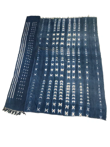 #4892 Fine Old Weaving Dogon Mali Indigo  Cloth Textile 58" by 45"