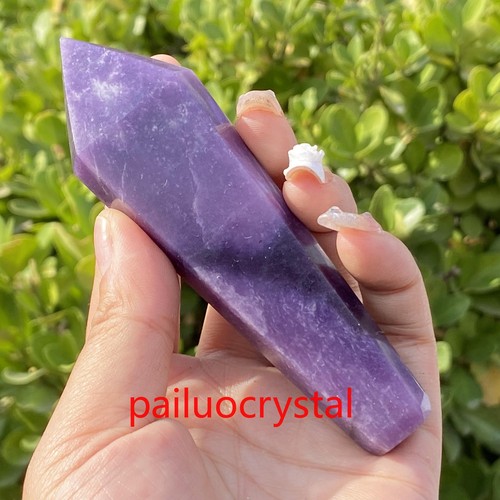 Natural Lepidolite Purple Mica Smoking Pipe Quartz Crystals Point Obelisk 4.3" - Picture 5 of 12