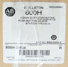 ALLEN BRADLEY 800H 2HG4 2 Unit Pushbutton Control Station JOG STOP FLIP LEVER