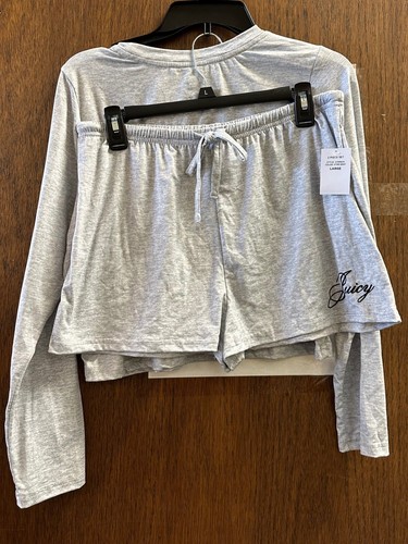 Juicy Couture Neu mit Etikett Pyjama Lounge Set Shorts Top Large Grau - Bild 3 von 10