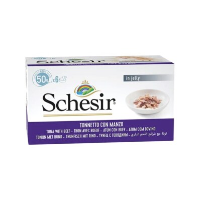 8005852753021 SCHESIR in jelly Tuna with beef  - nassfutter für Katzen - 6 x 50 