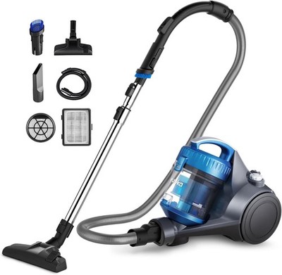 WhirlWind Bagless Canister 2.5L Vacuum Cleaner, Lightweight Vac for Carpets a...