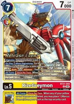 Digimon RizeGreymon (BT21-044) BT-21P Alternative Art Englisch NM