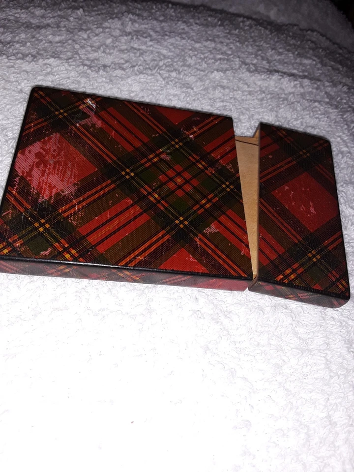 antique stuart mauchline tartanware calling card or needle case - Image 2 of 4