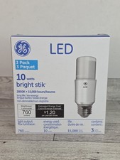 Ge Led Bright Stik Led Lamp 10w 760 Lumens 2850k 3 Pack New