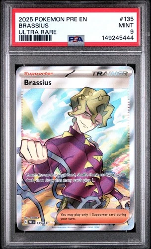 2025 POKEMON PRE EN-PRISMATIC EVOLUTIONS ULTRA RARE #135 BRASSIUS PSA 9