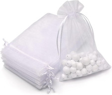 50Pcs 4"X6" Sheer Drawstring Organza Jewelry Pouches Wedding Party