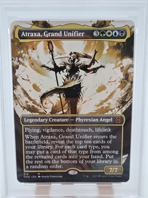 PSA9 Atraxa, Grand Unifier オイルスリック MTG ATRAXA GRAND UNIFIER PSA 9 SHOWCASE PHYREXIA ALL WILL BE ONE