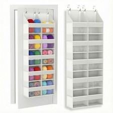 5 Tiers Over The Door Hanging Yarn Storage Organizer, Large Capacity Behind t...