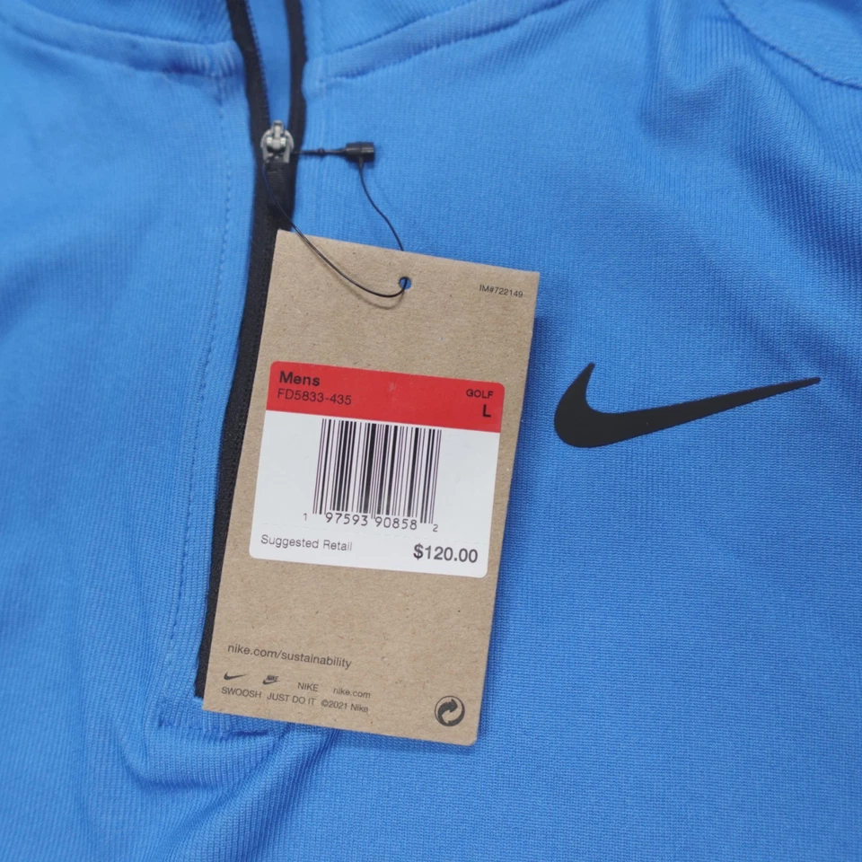 Camiseta de golf Nike Tour ADV 1/2 cremallera Dri-FIT FD5833-435 azul mezcla de lana talla L $120 Foto 3 de 4