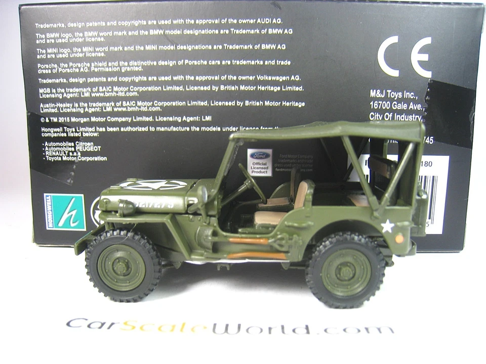 JEEP WILLYS 1/4 TON US ARMY 1/43 CARARAMA - Imagen 2 de 4