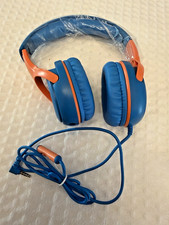 NEW - Kids Headphones - Volume Limited - Wired - School or Car - BLUE  ORANGE
