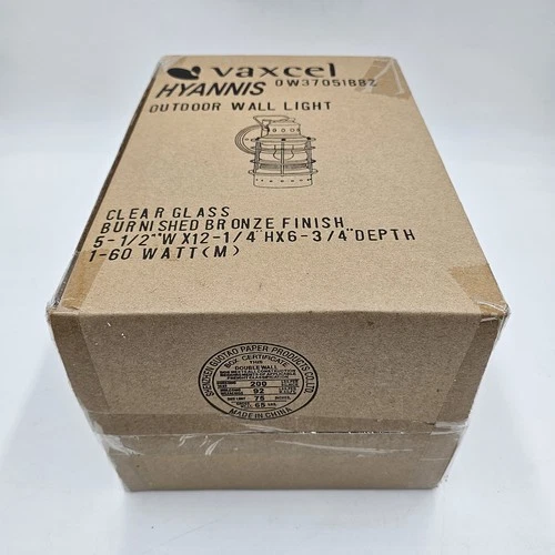 NEW IN BOX Vaxcel OW37051BBZ Hyannis Wall Light | Bronze Nautical Lantern Sconce - Picture 11 of 11