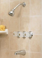 OakBrook 834X-0001 Chrome Plated Three Handle Tub and Shower Faucet