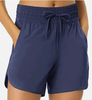 Lands' End Women's Quick-Dry UPF 50 Athletic Shorts, Navy, Size S