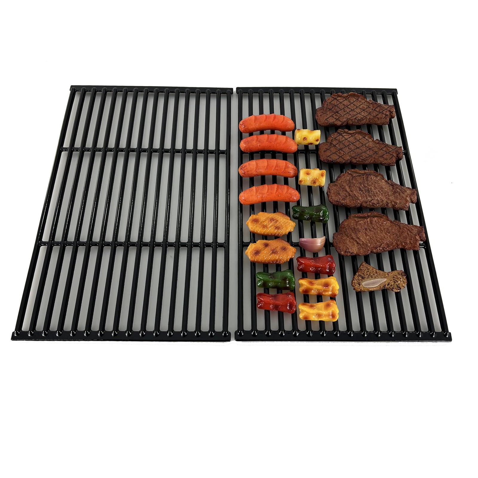 Grill Grates BBQ Grate Grid 19x25 2pcs Porcelain Coated Cast Iron Replacement