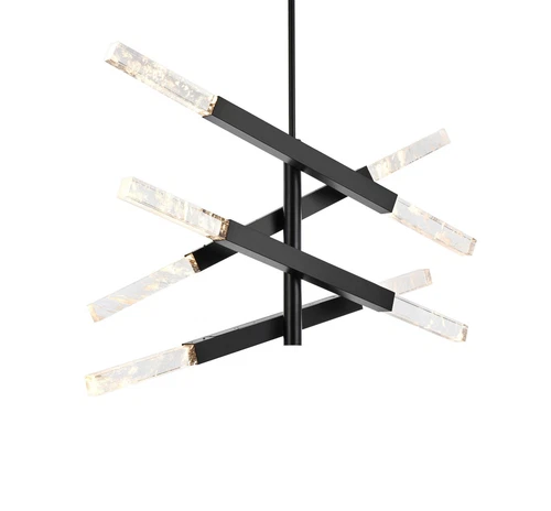 Elegant Lighting Ari 4-Bar Pendant in Black - Picture 3 of 8