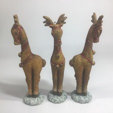 Lot of 3 Resin Reindeer Christmas Ornaments