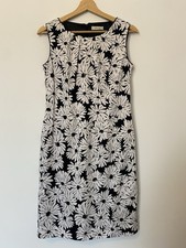 Precis Black White Floral Cotton Dress Size 10