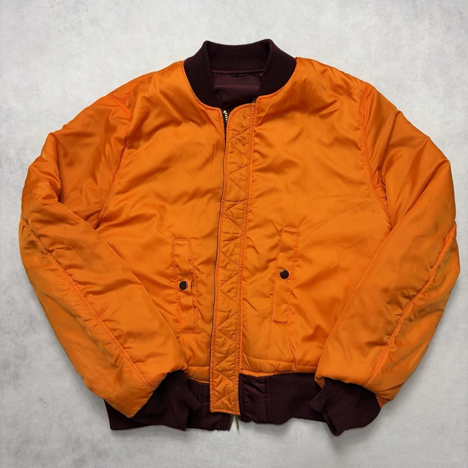 Alpha Industries MA-1 Jacket Mens Medium Intermediate Flight Bomber Coat Maroon - Image 2 of 4