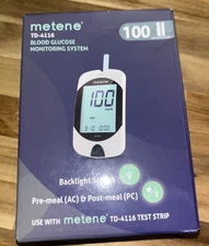 Metene TD-4116 Blood Glucose Monitoring System Kit NEW IN BOX