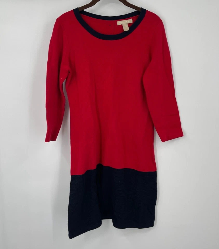 Banana Republic Womens Small Red Blue Casual Knit Sheath Preppy Classic Stretch - Image 4 of 4