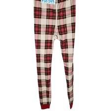 Hanna Anderson Red Plaid 100% Organic Cotton Long Johns Pajama Bottoms Size 12