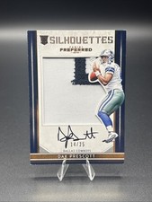 2016 DAK PRESCOTT Rookie Auto Jersey SILHOUETTES Patch /25 RPA Dallas Cowboys