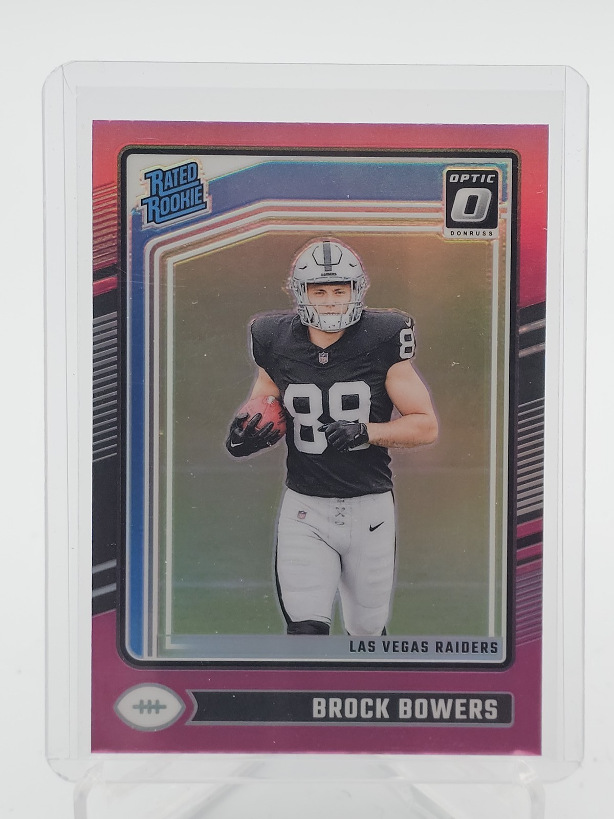 BROCK BOWERS 2024 DONRUSS OPTIC PINK PRIZM RATED ROOKIE #215 RAIDERS Q6591