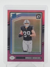 BROCK BOWERS 2024 DONRUSS OPTIC PINK PRIZM RATED ROOKIE #215 RAIDERS Q6591