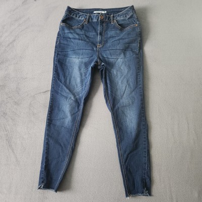 American Rag Jeans Womens Size 11 Cie Skinny Medium Wash Stretch raw hem Blue