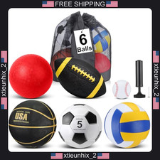 Multi Sport Ball Set with Pump for Indoor and Outdoor Play